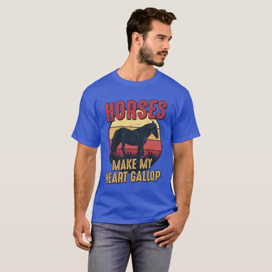 Paarden maken mijn hart galop paardrijden meisje t-shirt (Voorkant volledig)