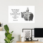 Paarden, meisje in potlood: Bijbelversie: Romans 8 Poster (Thuiskantoor)