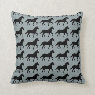 Paarden met achtergrondkleur kussen