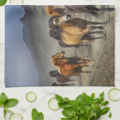 Paarden met bloedpaarden theedoek (Gevouwen)