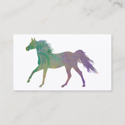 Paarden met bootende kracht in Paars Visitekaartje (Achterkant)
