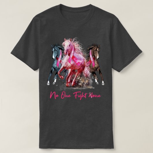 Paarden met borstkankerbewustzijn Vrouwen T-shirt (Design voorkant)