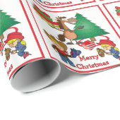 Paarden met cadeaus en Kinder schitterende kruit Cadeaupapier (Rol Hoek)