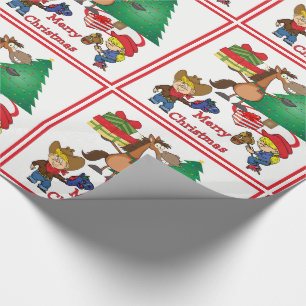 Paarden met cadeaus en Kinder schitterende kruit Cadeaupapier