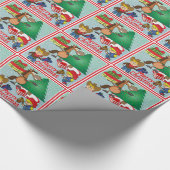 Paarden met cadeaus en Kinder schitterende kruit Cadeaupapier (Hoek)