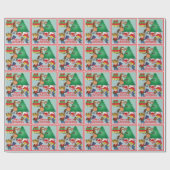 Paarden met cadeaus en Kinder schitterende kruit Cadeaupapier (Vlak)