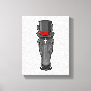 Paarden met cilinder canvas afdruk