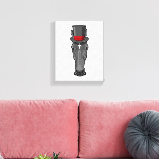 Paarden met cilinder canvas afdruk (Insitu (Woonkamer))