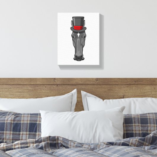 Paarden met cilinder canvas afdruk (Insitu (Slaapkamer))