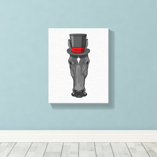 Paarden met cilinder canvas afdruk (Insitu (Houten vloer))