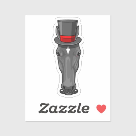 Paarden met cilinder sticker (Vel)