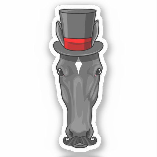 Paarden met cilinder sticker (Voorkant)