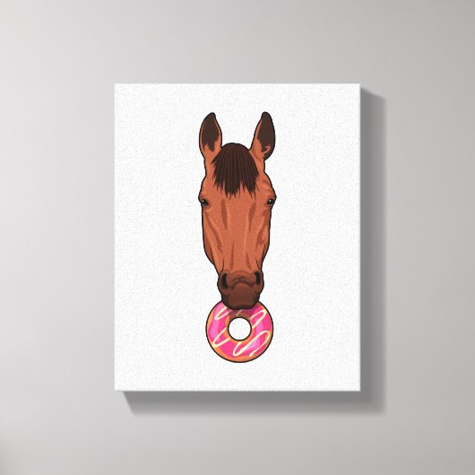 Paarden met Donut Canvas Afdruk (Voorkant)