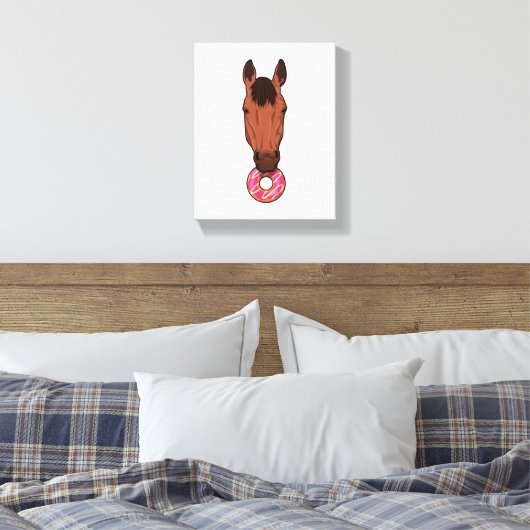 Paarden met Donut Canvas Afdruk (Insitu (Slaapkamer))