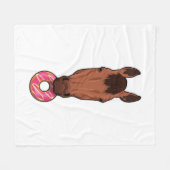 Paarden met Donut Fleece Deken (Voorkant (Horizontaal))