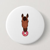 Paarden met Donut Ronde Button 7,6 Cm (Voorkant)