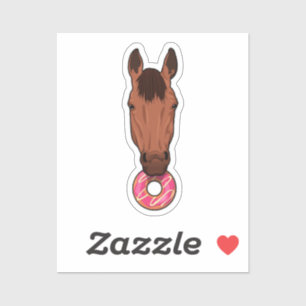 Paarden met Donut Sticker