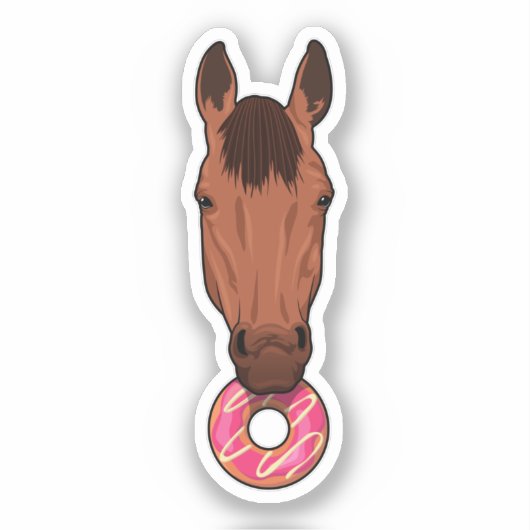 Paarden met Donut Sticker (Voorkant)