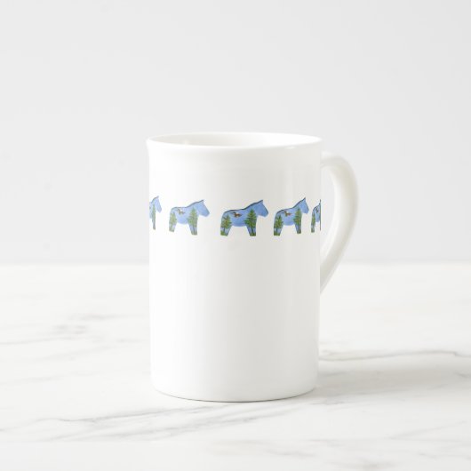 Paarden met Eagle Bone China Cup Porselein Kop (Voorkant rechts)