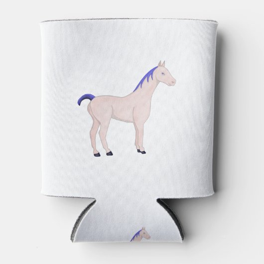 Paarden met een blauwe mane blikjeskoeler (Voorkant)