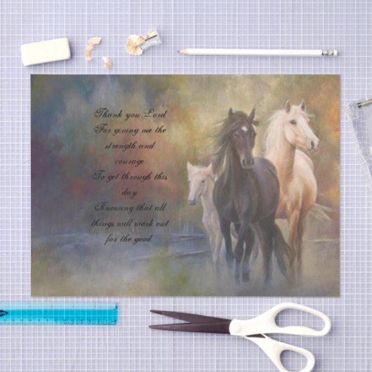 Paarden met een gebeden deklaagpapier tissuepapier (Craft)