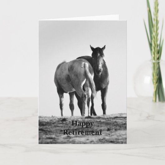 Paarden met een Happy Retirement Card Kaart (Voorkant)