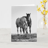 Paarden met een Happy Retirement Card Kaart (Gele Bloem)