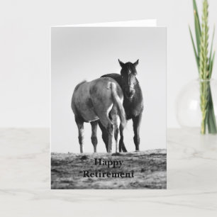 Paarden met een Happy Retirement Card Kaart