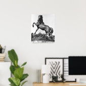 Paarden met een harige poster (Thuiskantoor)