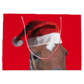 Paarden met een Pet voor de kerstman Groot Cadeauzakje (Achterkant)