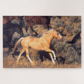 Paarden met een Ponderosa Ranch Legpuzzel (Horizontaal)