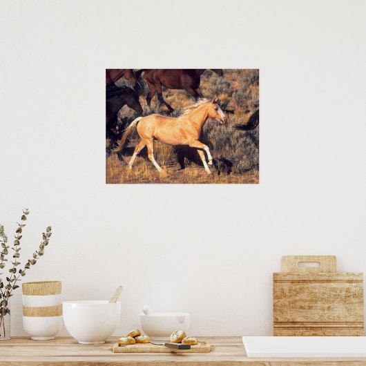 Paarden met een Ponderosa Ranch Poster (Keuken)