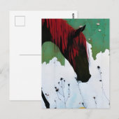 Paarden met een rode mane briefkaart (Voorkant / Achterkant)