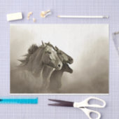 Paarden met een stormachtige achtergrond tissuepapier (Craft)