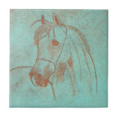 Paarden met grijs koper tegeltje (Voorkant)