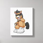 Paarden met grote schoenen canvas afdruk (Voorkant)