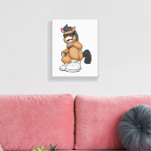 Paarden met grote schoenen canvas afdruk (Insitu (Woonkamer))