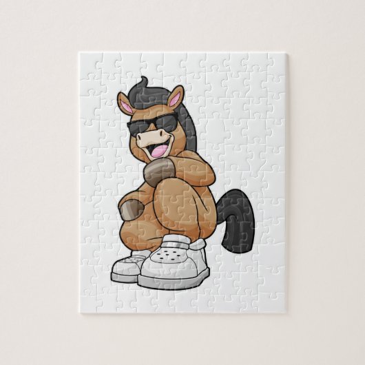 Paarden met grote schoenen legpuzzel (Verticaal)