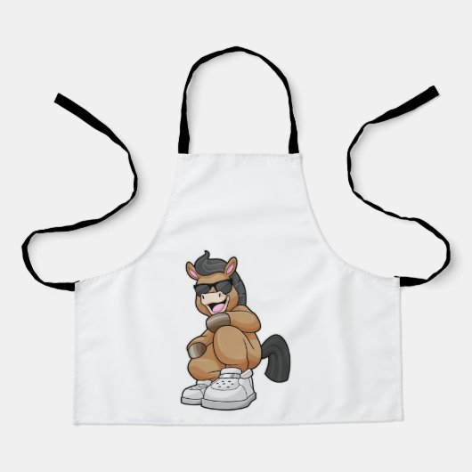 Paarden met grote schoenen schort (Voorkant)