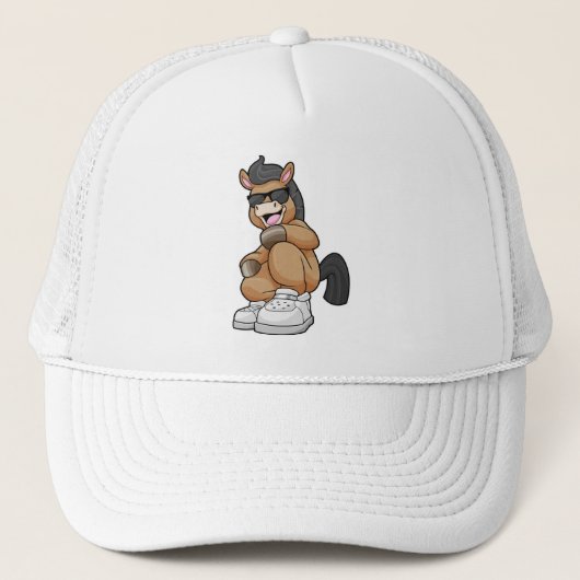 Paarden met grote schoenen trucker pet (Voorkant)