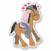 Paarden met hartenroze Sticker (Voorkant)