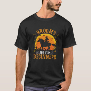 Paarden met heks halloween Funny Brooms zijn voor T-shirt