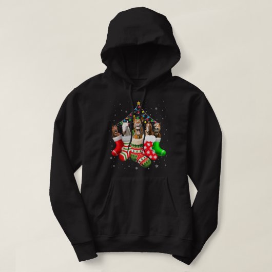 Paarden met kerstmis lichten Pajama Funny Hors Hoodie (Design voorkant)