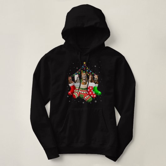 Paarden met kerstmis lichten Pajama Funny Hors Hoodie (Design voorkant)
