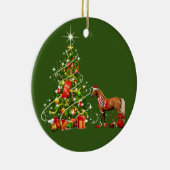 Paarden met kerstmis met Pet Keramisch Ornament (Rechts)