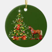 Paarden met kerstmis met Pet Keramisch Ornament (Voorkant)