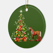 Paarden met kerstmis met Pet Keramisch Ornament (Links)