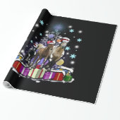 Paarden met kerststijlen cadeaupapier (Uitgerold)