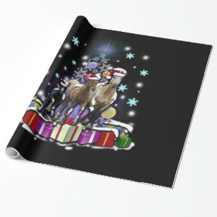 Paarden met kerststijlen cadeaupapier