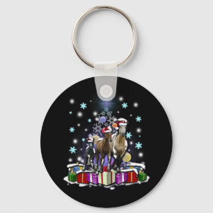 Paarden met kerststijlen sleutelhanger